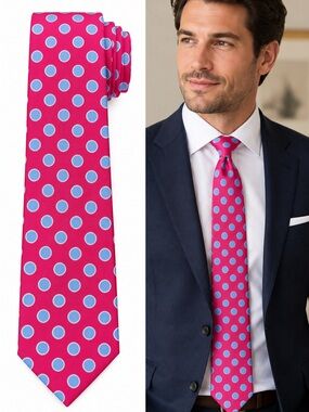 Robert Keyte 100% Silk Polka Dot Tie Handmade in England